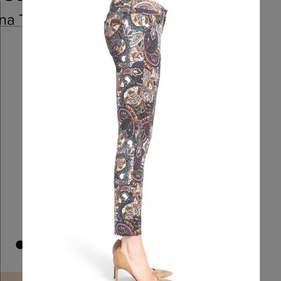 NWT 7 For All Mankind Women’s Ankle Super Skinny Stretch Paisley Print Pant - Picture 9 of 11